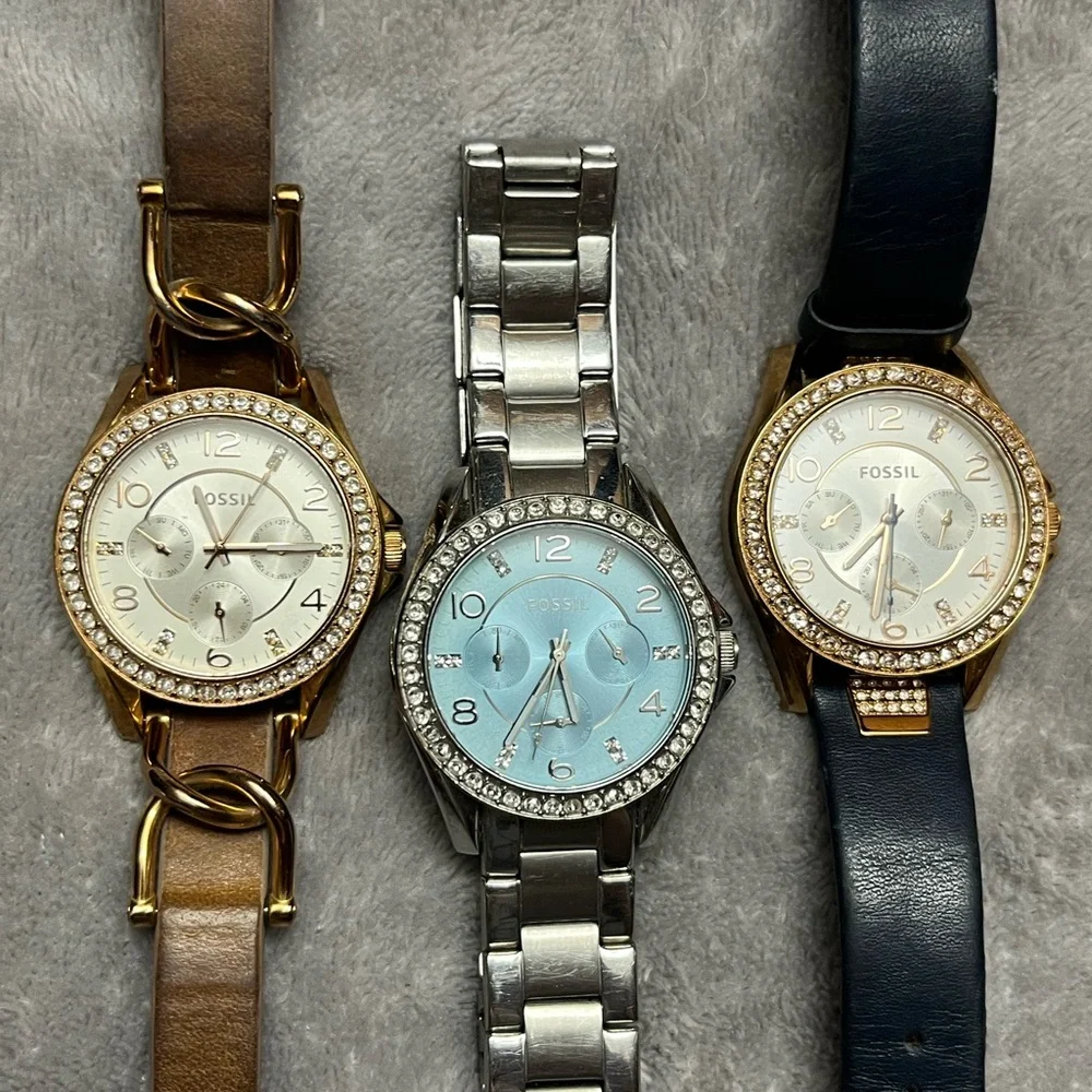 Fossil Watch Collection with Gold, Silver, and Black Accents - Picture 2 of 5